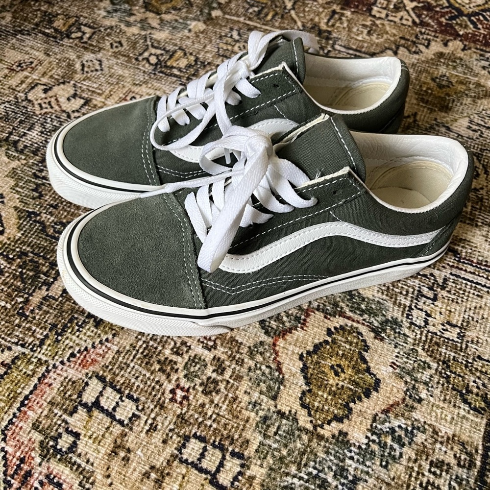 Vans Green and White Women's Sneakers